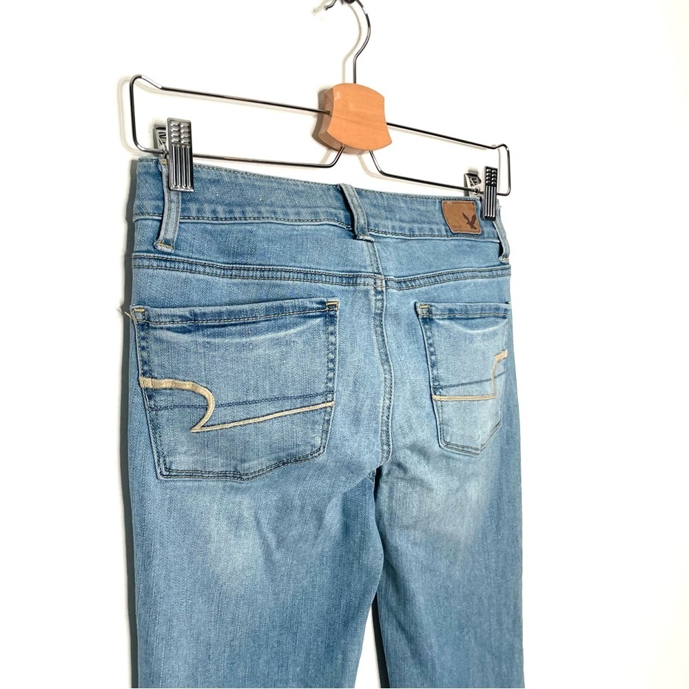 American Eagle | AEO Light Wash Patchwork Denim S… - image 4